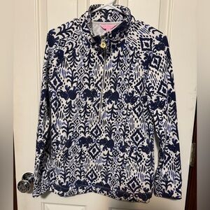 Lilly Pulitzer navy and white skipper popover size M EUC